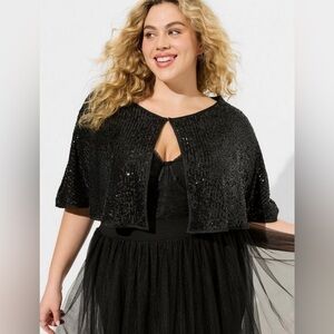Torrid Black Sequined Bolero - One Size